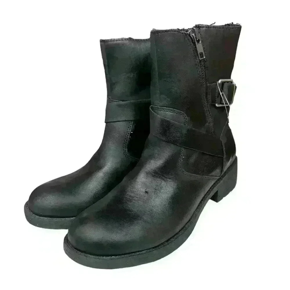 Rocket Dog Women's Black Biker Fashion Boot Zip Up Inner Ankle Closure Size 8 - Picture 3 of 9